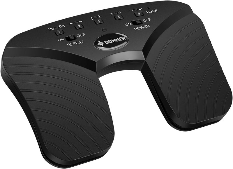 Donner Wireless Page Turner Pedal, Rechargeable Music Page Turner foot pedal for Tablets Phone, Black - Image 1